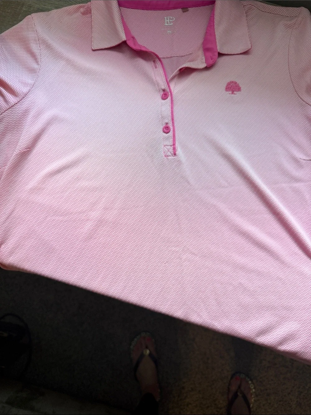 Ralph Lauren Girls' Pink Polo with Embroidered Tree